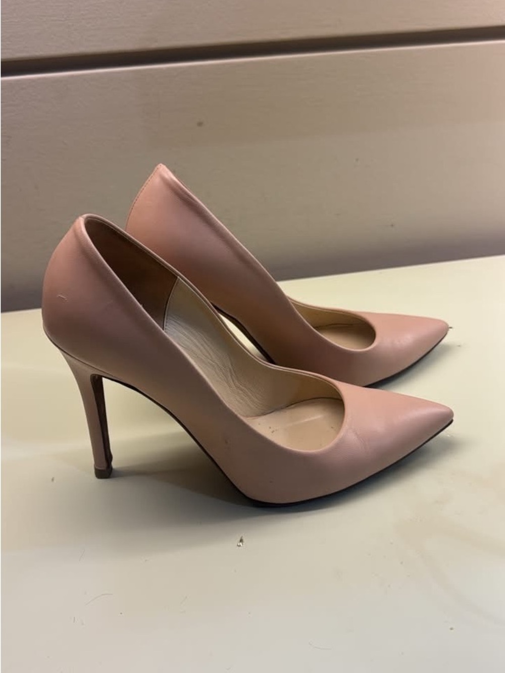 Made in Italy Classic Pointed-Toe High Heel Pumps leather  - Blush Pink